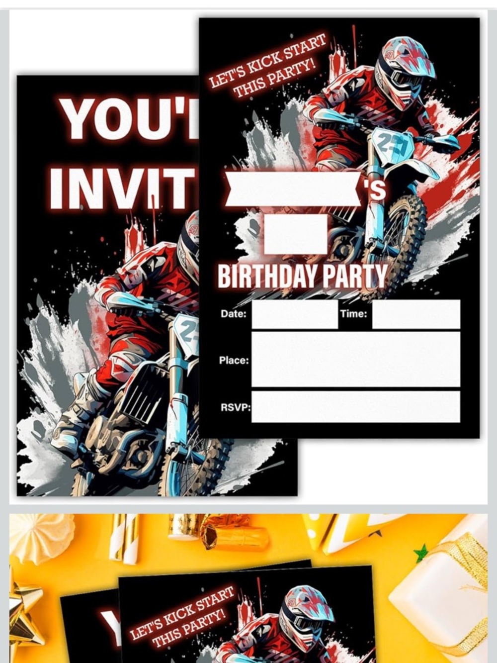 NEW birthday party invitations/envelopes
